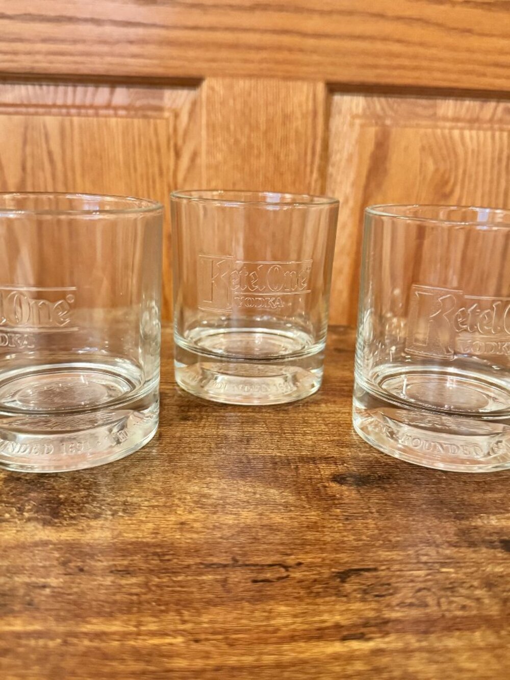 Ketel One Vodka Etched Rocks Glass 10oz Barware Embossed Bottom
